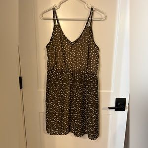 Brown and white polka dot dress Sz Lg